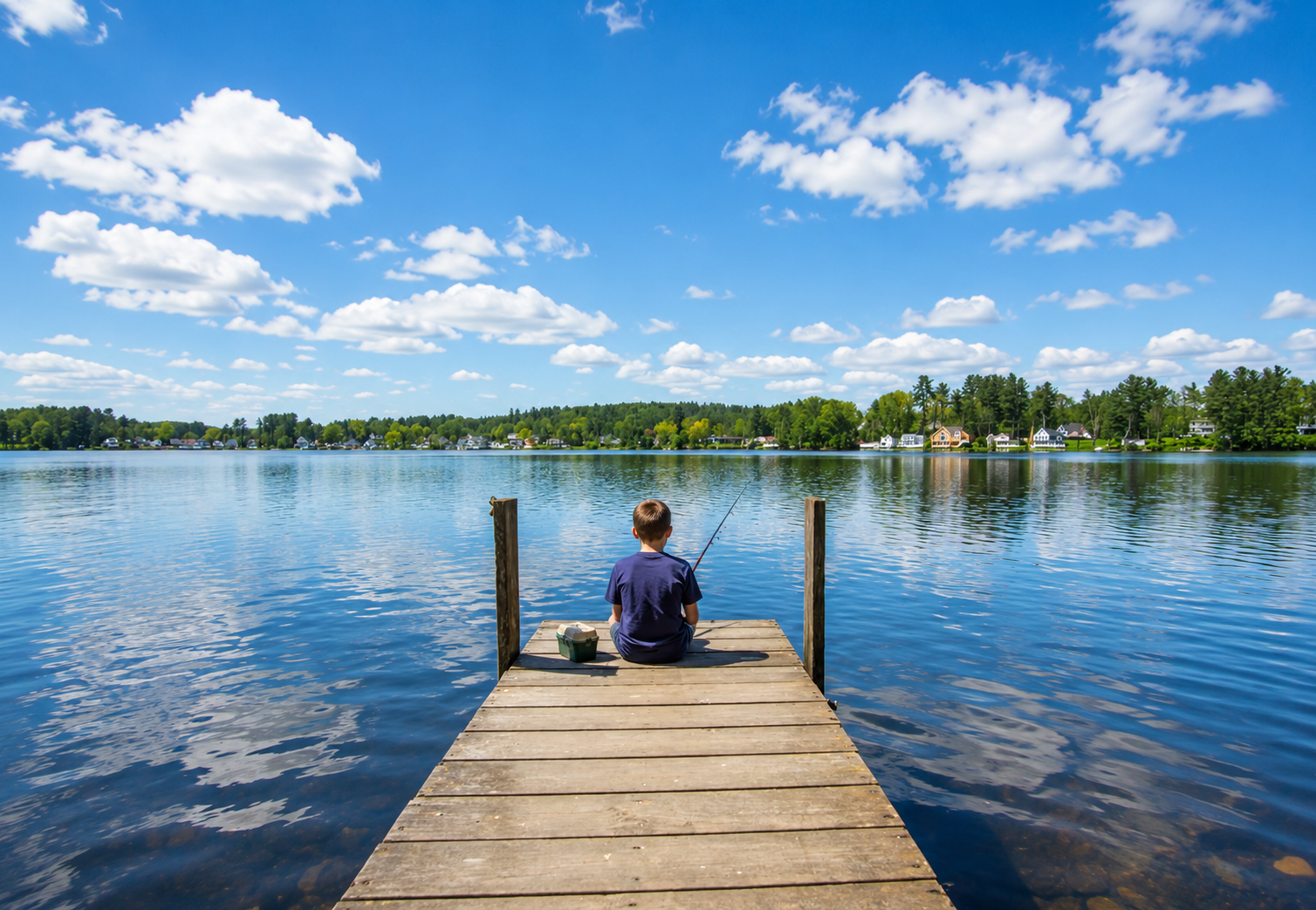 Kid fishing on Beaver Lake