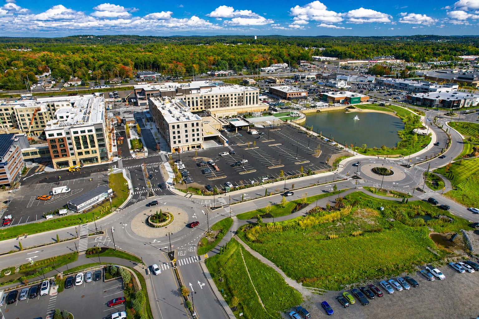 Aerial view of Tuscan Village in Salem, NH