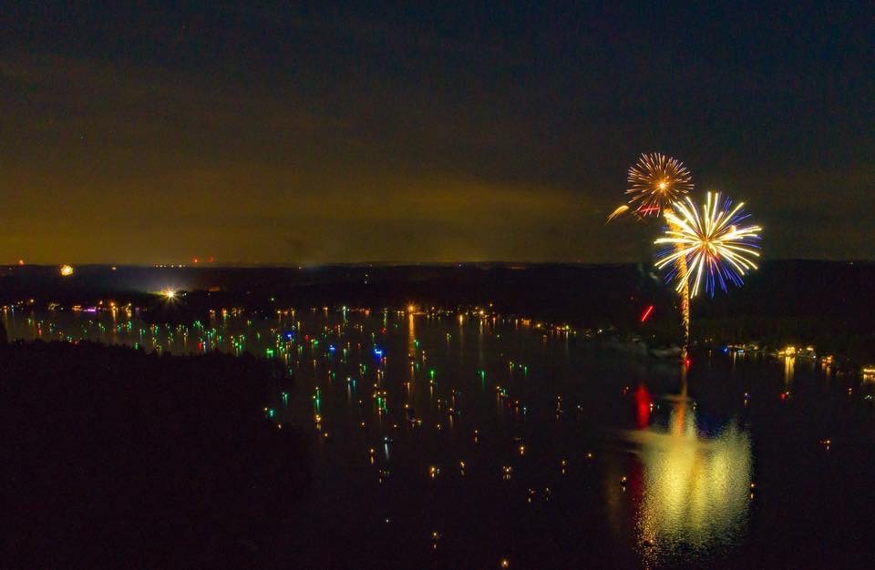 Fireworks over Big Island Pond
