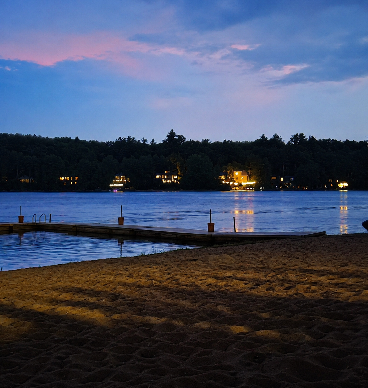 Captain’s Pond at night