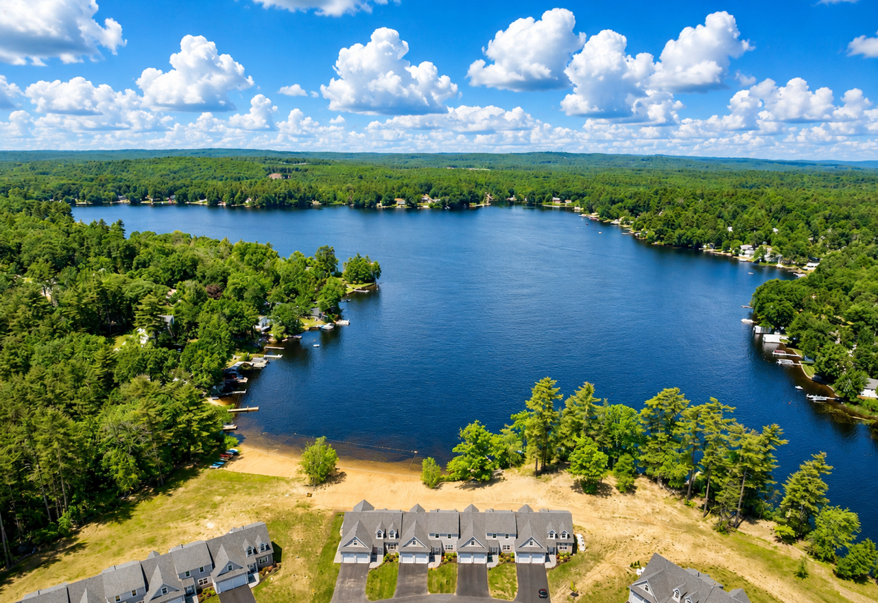 Angle Pond New Hampshire aerial view