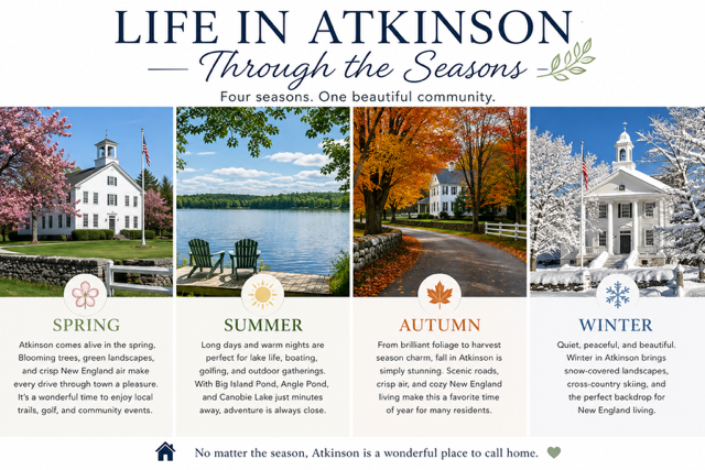 The four seasons of Atkinson, NH, each one has its own special charm