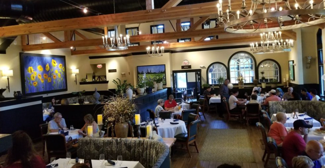 eating in a restaurant