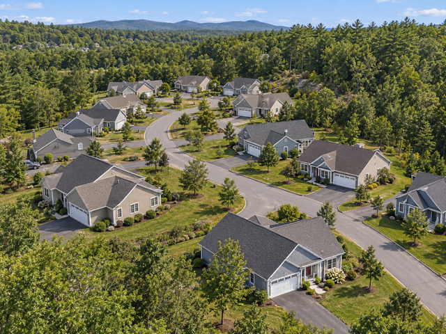 Aerial photo of a 55+ community in southern New Hampshire